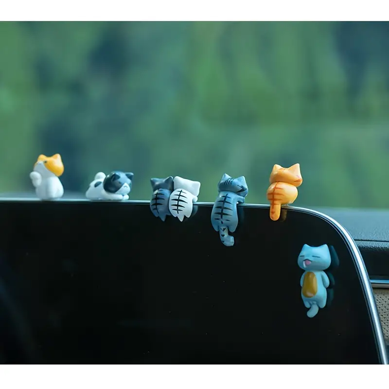 Pothos - 6pcs PVC Cartoon Cat Figurines for