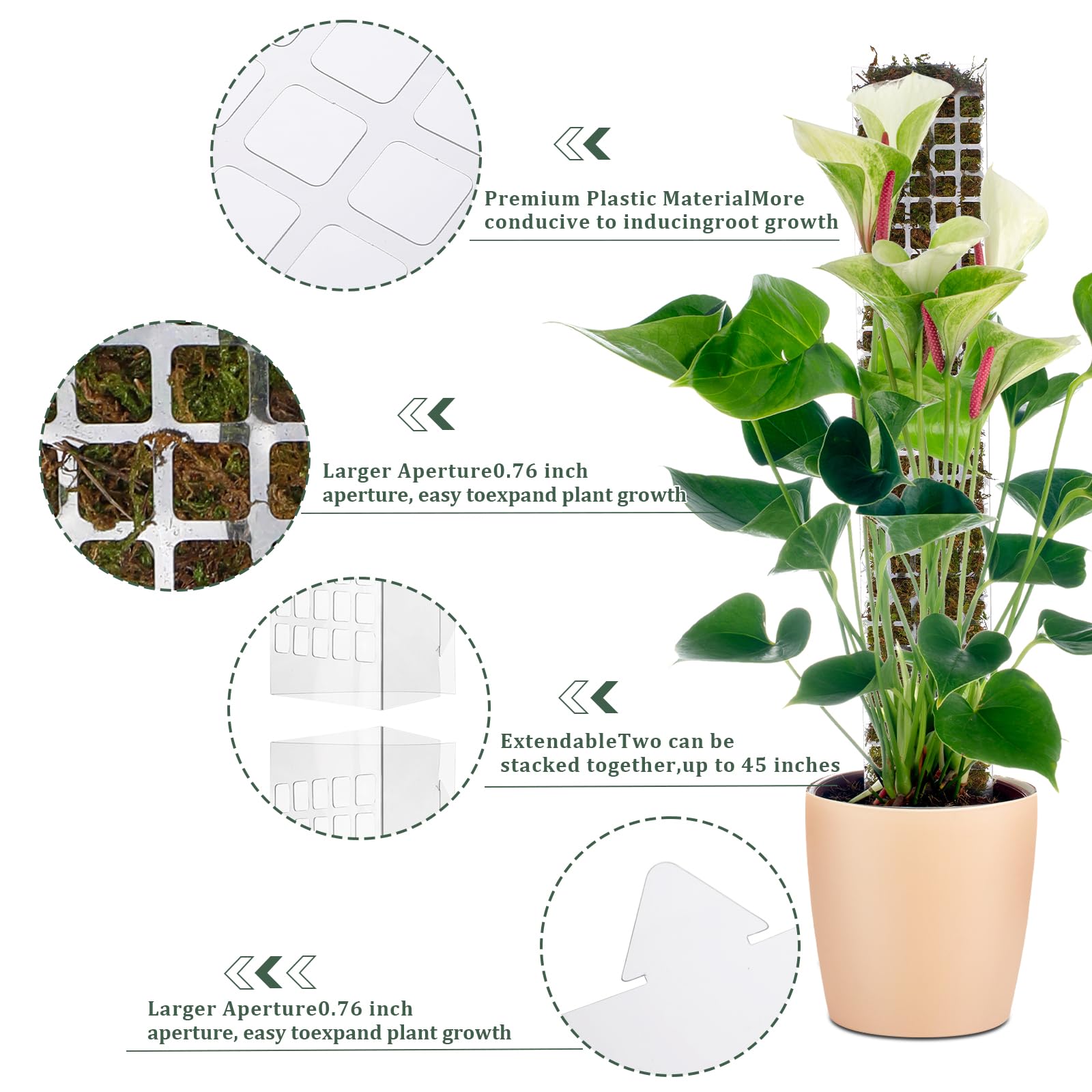 Stackable Plastic Moss Pole fo - Plant Support Stake ulasan dan harga