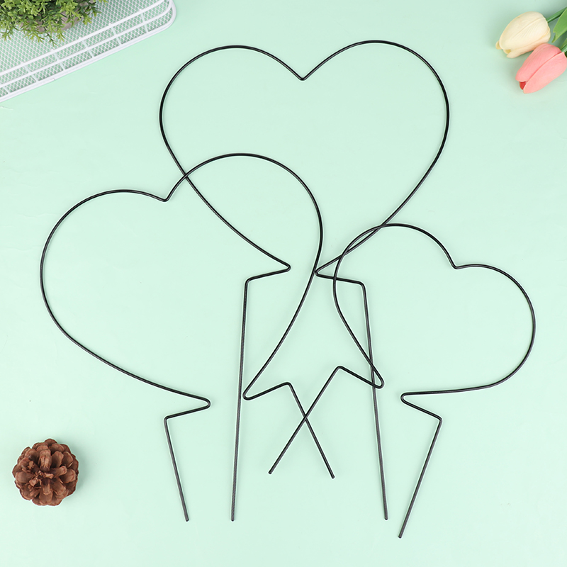 2Pcs Iron Heart-Shaped Garden  - Plant Support Stake ulasan dan harga