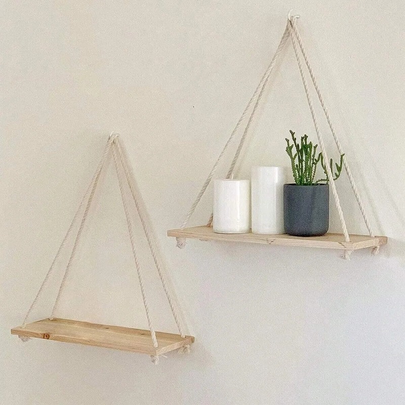 1PC Wooden Swing Hanging Hemp  - Terracotta Pot ulasan dan harga