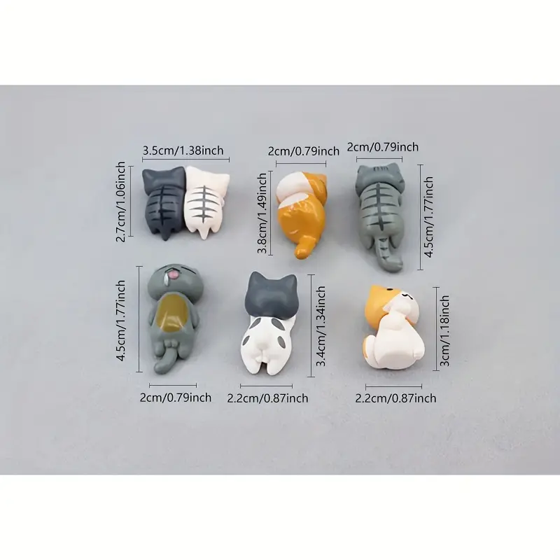 6pcs PVC Cartoon Cat Figurines - Pothos ulasan dan harga