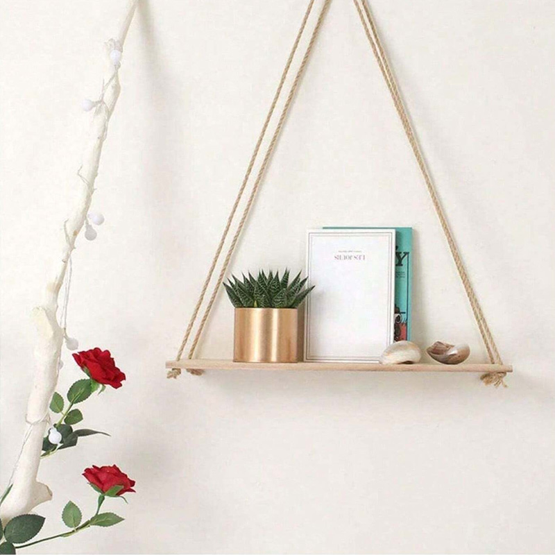 Wooden Swing Hanging Hemp Rope - Terracotta Pot ulasan dan harga