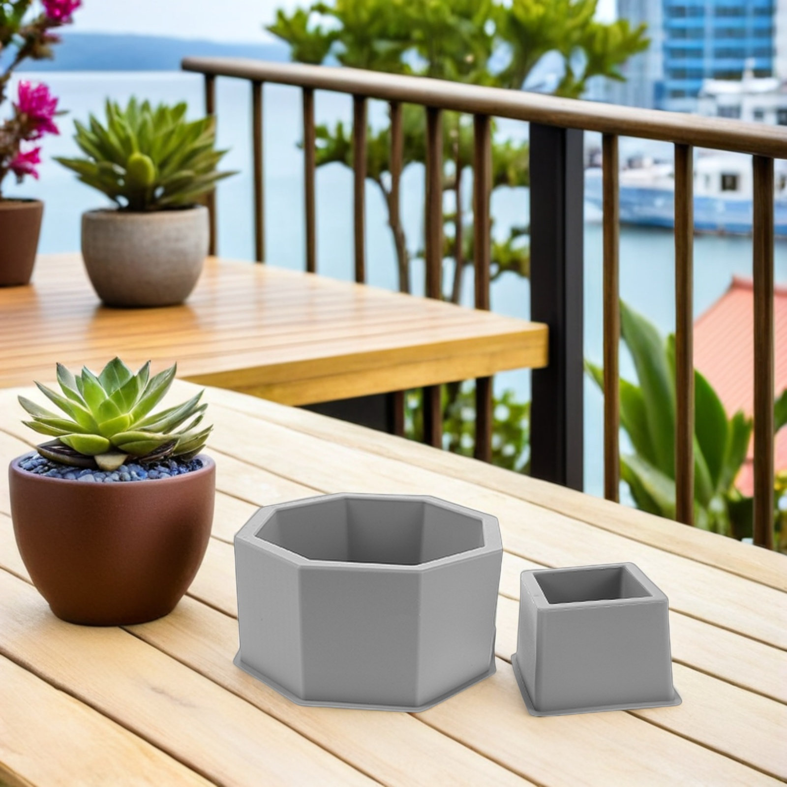2Pcs Silicone Concrete Planter - Succulent Set ulasan dan harga