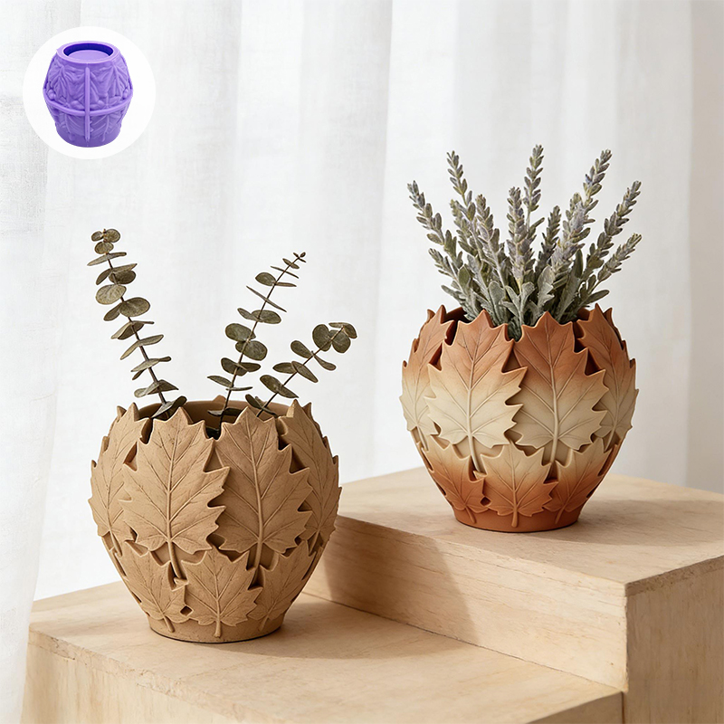 Leaves-shaped silicone art mol - Terracotta Pot ulasan dan harga